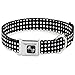 Buckle Down Seatbelt Buckle Dog Collar - Micro Polka Dots Black/White - 1.5