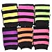 Angelina 6-Pair COTTON Referee Knee High Socks, Black on Color Stripes