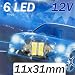 Produkt-Bild: High Power LED-Lampe 12V / Sofitte 11x31mm - 2 St&uuml;ck