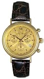 Lucien Piccard 14kt Gold Chronograph Mens Swiss Watch Leather Strap Date LP04733