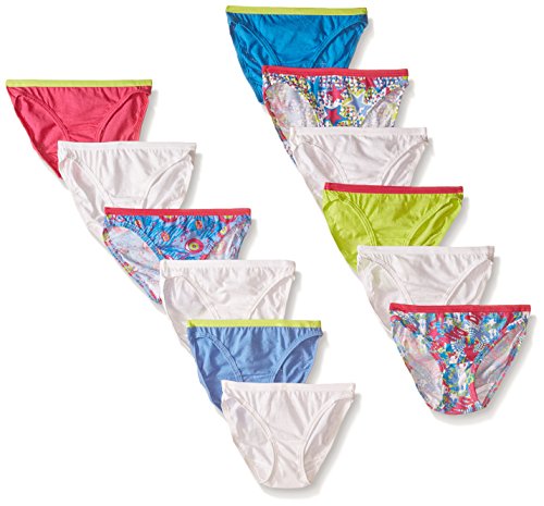 Fruit of the Loom Little Girls'   Wardrobe Cotton Bikini ,Multi,6(Pack of 12)