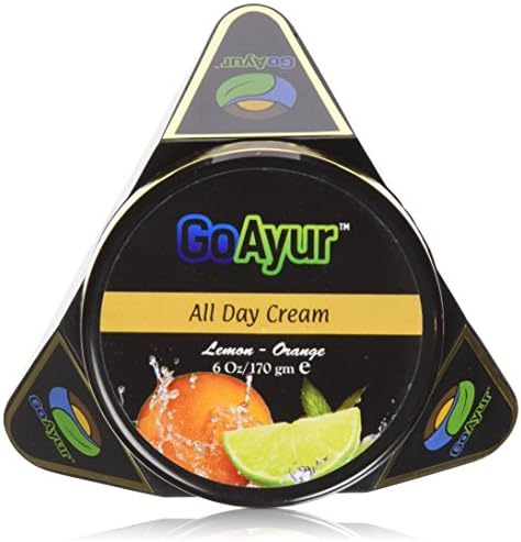 GoAyur Lemon Orange Ayurvedic All Day Cream Insta Natural Moisturising &amp; Herbal Facial All Day Cream, All Skin Types, Paraben, Phthalates Free, 100% Herbal Actives, Natural Fragrance, 6 oz