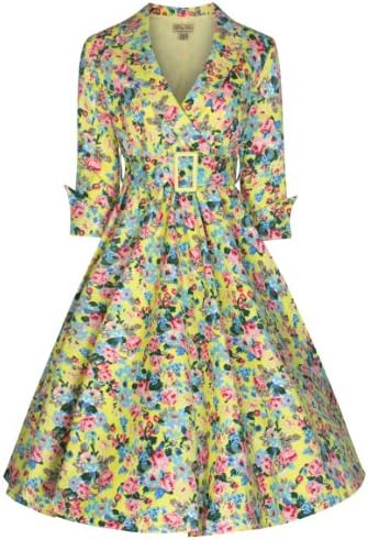 Lindy Bop Women's 'Vivi' Vintage 1950's Style English Rose Floral Print Dress