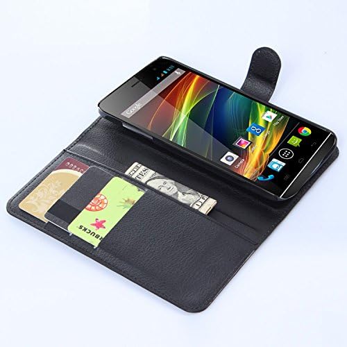 Wiko Slide Case, Zeeeda PU Leather Wallet Flip Case Cover for Wiko Slide (Black)