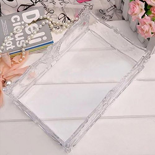 HuntHawk Vintage Style Large Square Jewlery/ Cosmetic Tray in Crystal Clear