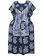 Kaftan Caftans Batik Printed Blue Lounger Wear Womans Dress One Size