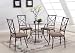 5 PC. Set Round Glass & Metal Dining Room Kitchen Table And 4 Chairs