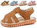 CINDEAR Squeaky Pu Leather Closed-Toe Sandals for Infant Boy Girl Rubber Sole Anti-Slip Slippers Shoes Camel 1302-CL15(Inner Length 11.5cm/4.5in)