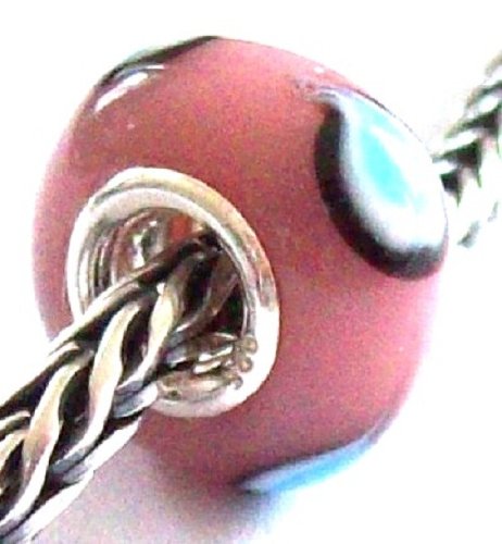 Melina World Jewellery - 10067 - Murano Glass Bead with a Solid Sterling Silver 925 Core - Handmade - Designed in Greece - Fits chains from Biago, Chamilia, Pandora & Trollbeads