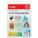 Canon BJ CRG CL-511 ChromaLife Pack ( inkl. GP-501 Canon Hochglanz Fotopapier)