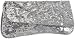 Jessica McClintock Sequins & Satin Flap Clutch,Silver,one size