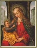 Caspari Box of 20 5-1/4 by 6-3/4 Holiday Notecards, Madanna with Child