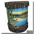 Tranquil Evening Scenic Deer Waste Basket