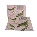 Green Birds on Pink 12 Vintage Design Manila Folders
