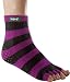 injinji Yoga Toe-Less Socks,Berry/Charcoal,Medium