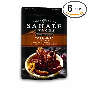 Sahale Snacks, Nut Blend, Valdosta Pecans, 4-Ounce Pouches (Pack of 6)