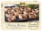 The Perfect Bite Co  Pastry Kisses, Caramelized Onion with Feta Cheese in 12-Count Trays, 8.5-Ounce Boxes (Pack of 4)