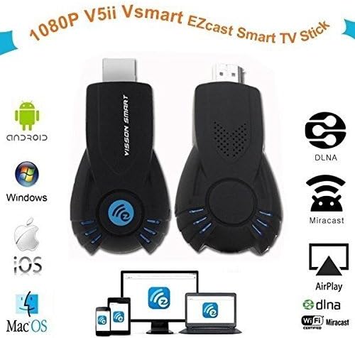 Vsmart V5ii Smart TV Stick Miracast DLNA Airplay WiFi Display Dongle Support Windows IOS Android