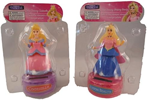 Princess Solar Desktop Dancers - Bundle of 2 Items: One Sleeping Beauty Solar Dancer and One Cinderella Solar Dancer