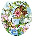 Toilet Tattoos TT-LS02-R Hummingbirds Design, Round