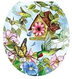 Toilet Tattoos TT-LS02-R Hummingbirds Design, Round