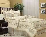 Nanshing Vivian King 7-Piece Jacquard Comforter Set, Ivory
