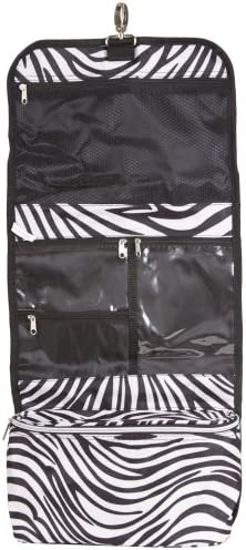 J Garden Black Zebra Hanging Toiletry Bag