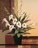 Calla Lilies HIGH QUALITY CANVAS Print With Light Added BRUSHSTROKES T.C. Chiu 22x28