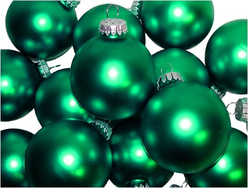 Set of 9 Matte Forest Green Glass Ball Christmas Ornaments 2.75" #61735670402