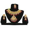 Bollywood Set Kareena rote Steine goldfarbene Fassung indischer Schmuck 3-teilig