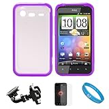 Durable Crystal Hard Case Cover with Purple Rubberized TPU Silicone Skin Ed ....