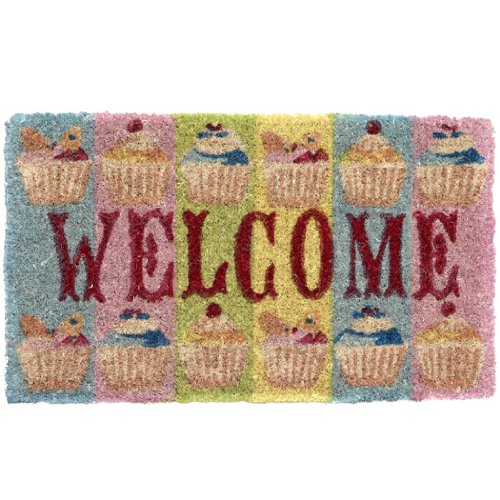 Shabby Chic Cupcake Welcome Coir Door Mat, Doormat
