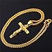 Gold Chain For Men Jesus Piece Trendy 18K Gold Plated Stainless Steel INRI Crucifix Cross Necklace