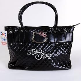 Hello Kitty Handbag Tote Shopping Hand Bag Black