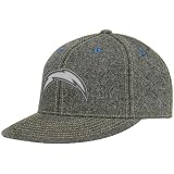 NFL Men's San Diego Chargers End Zone Flat Visor Flex Hat - Tw83Z (Dark Grey, Small/Medium)