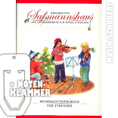 Weihnachtsspielbuch für Streicher inkl. praktischer Notenklammer - 27 weihnachtliche Melodien in leichten Sätzen für jüngste Streicherensemble passend zum Schulbuch FRÜHER ANFANG AUF DER GEIGE/BRATSCHE/CELLO (broschiert) von Egon Saßmannshaus (Noten