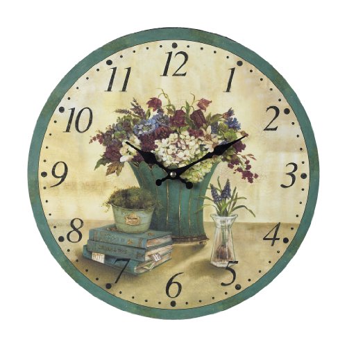 Sterling Home Wood Bouquet Clock