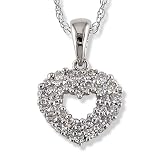 1/2 Carat Diamond Heart Pendant in White Gold