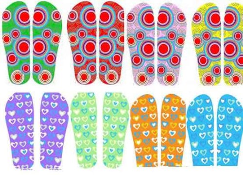 Eros Hosiery 6049-CIRCLES-HEARTS Wholesale Womens Circle and Heart Flip Flops Case Of 72