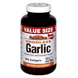 Sundown Odorless Garlic, Value Size, 300 Softgels (Pack of 2)