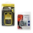 OtterBox Black with Yellow Defender Case and Kingston 4GB MicroSDHC Class 4 Memory Card with SD Adapter for Blackberry Bold 9000