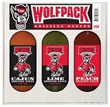 North Carolina State Wolfpack NCAA Grilling Gift Set (12oz Cajun, 12oz Lime, 12oz Peach)