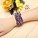 JOVIVI® Set of 3 Multi Strands Amethyst Crystal Quartz Gemstone Chips Chunky Stretch Bracelet