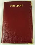 Kitchen & Housewares : Genuine Leather Burgandy Passport Holder Cover / Wallet