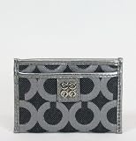 Coach Julia Op Art ID Case Wallet Silver Black Gunmetal