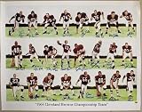 1964 Cleveland Browns Team (24) Jim Brown Signed 24x34 Lithograph Tracercode Coa - Autographed NFL Art