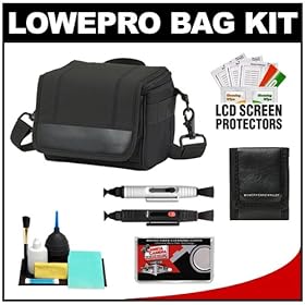 Lowepro ILC Classic 100 Digital Micro Four-Thirds Camera Case (Black) with Cleaning & Accessory Kit for Panasonic Micro DMC-G1, DMC-G10, DMC-G2, DMC-GF1, DMC-GF2, DMC-GH1, & DMC-GH2 Digital Cameras