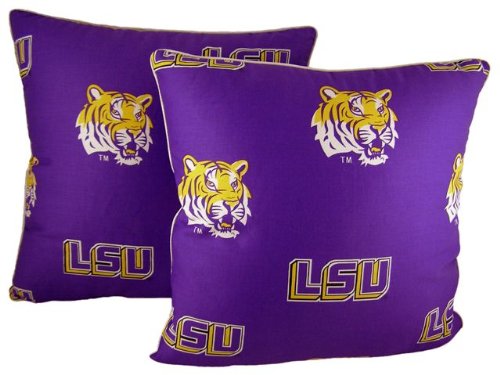 LSU Tigers Louisiana State Set of 2 Decorative Throw Pillow 16