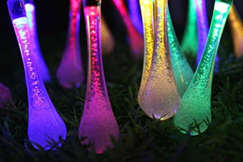 Solar String Lights Outdoor,Inngree 20 ft 30 LED Waterdrop Solar Fairy Outdoor String Lights Christmas Lights Solar Powered String lights for Garden, Patio, Yard, Home, Christmas , Parties