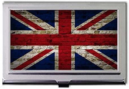 United Kingdom Flag Brick Wall Design Business Card Holder